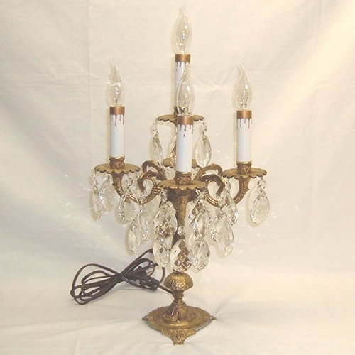 original and intact 5-arm cast brass interior residential spanish revival  style ceiling mount chandelier or candelabra with five electric candles